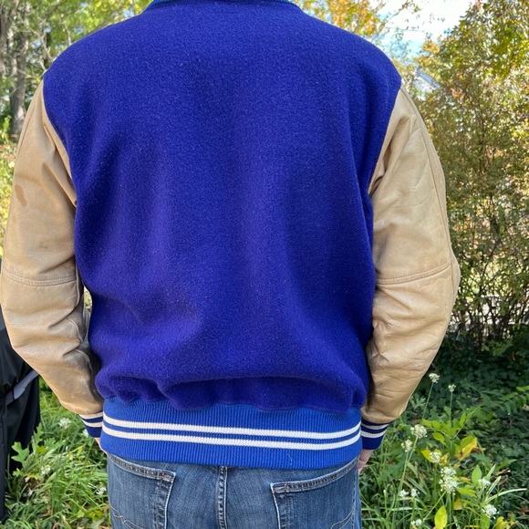 Vintage Letterman’s Varsity Jacket Wool and Leather - Picture 3 of 9